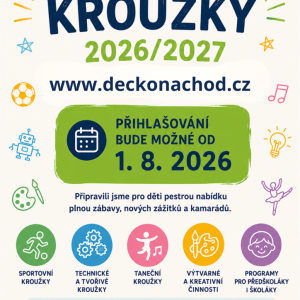 Přihlašování na kroužky bude možné od 1.8.2026!!